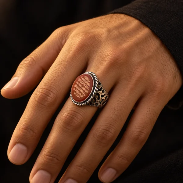 Dar Talisman — djinn ring — Custom Jinn Sigil — ring worn on a hand