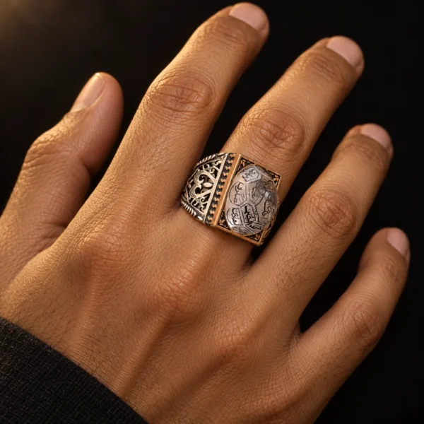 Dar Talisman — djinn ring — Qarn al-Jinn Jinn Prosperity Intention Ring — ring worn on a hand