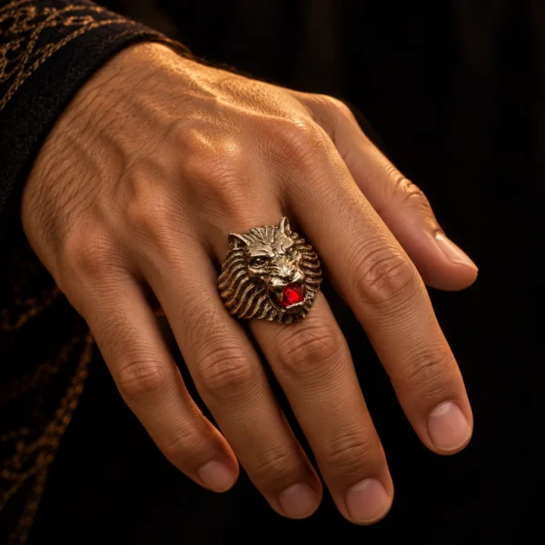 Dar Talisman — djinn ring — Jinn Khodam Protection Ring — ring worn on a hand