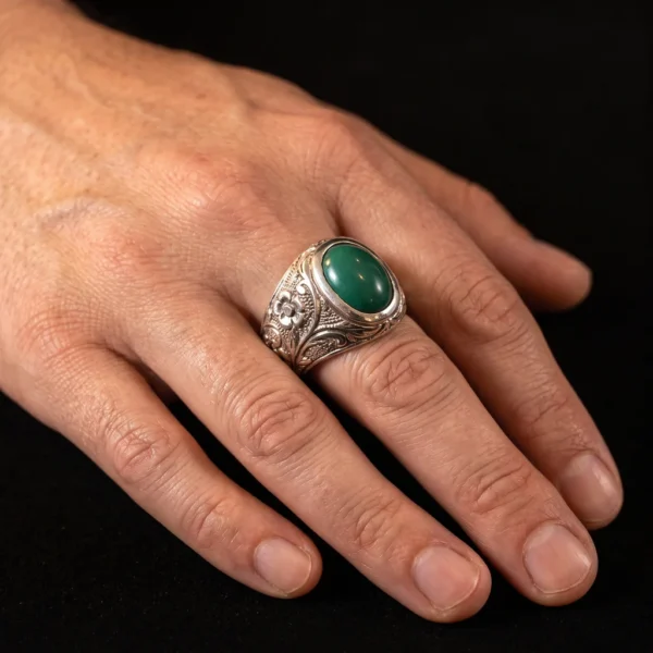 Dar Talisman — turquoise ring — Turquoise Prosperity Intention Ring — Worn on Hand Dar Talisman — turquoise ring — Turquoise Prosperity Intention Ring — ring worn on a hand