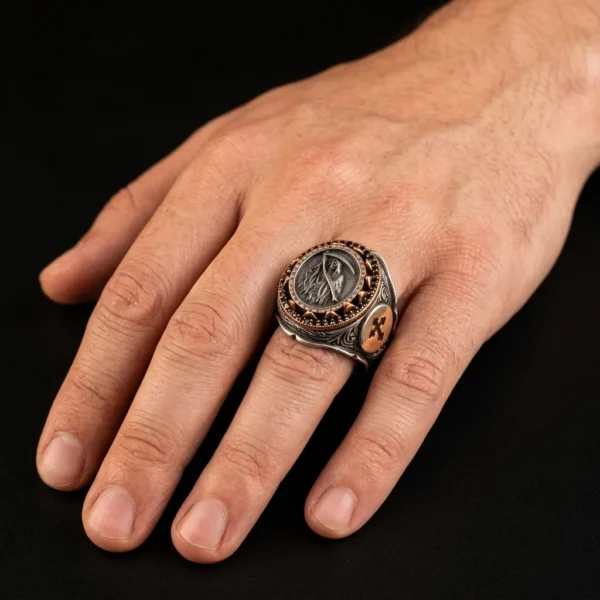 Dar Talisman — djinn ring — Angel Jinn Ring — Worn on Hand Dar Talisman — djinn ring — Angel Jinn Ring — ring worn on a hand