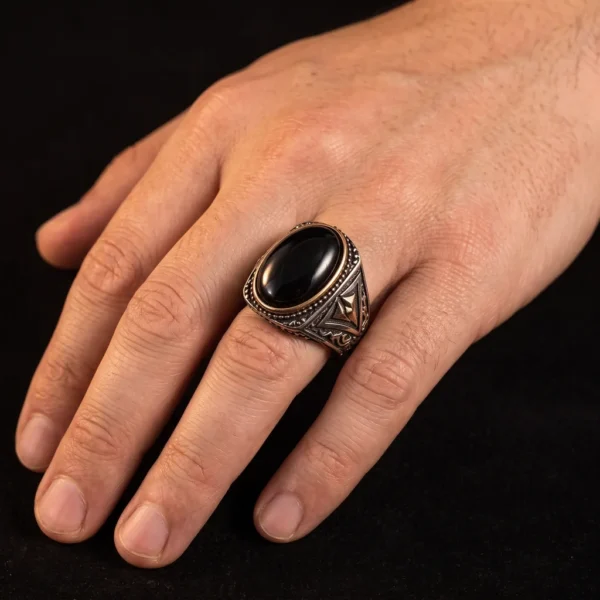 Dar Talisman — djinn ring — Demon Jinn Prosperity Intention Ring — Worn on Hand Dar Talisman — djinn ring — Demon Jinn Prosperity Intention Ring — ring worn on a hand