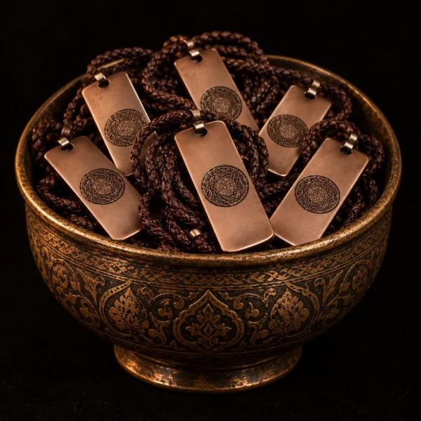 Dar Talisman — Khodam Prosperity Intention Necklace — Black Background دار تاليسمان — قلادة الخادم لنية الرخاء — على خلفية سوداء