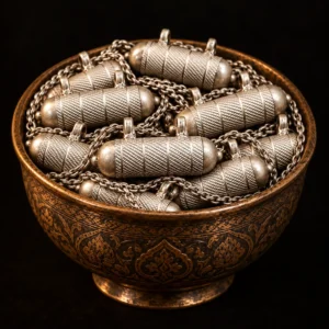 Dar Talisman — Great Jawshan Amulet — on a black background