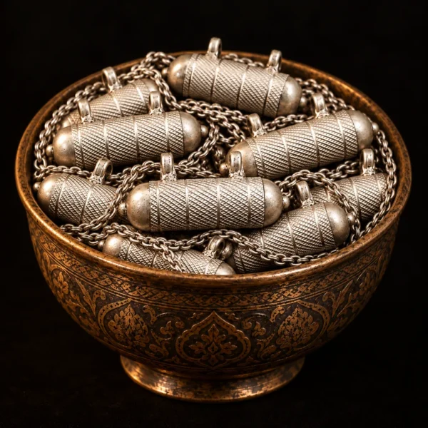 Dar Talisman — Great Jawshan Amulet — on a black background