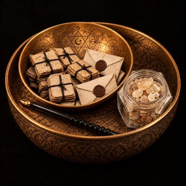 Dar Talisman — Quran and Jafr Amulet — Black Background Dar Talisman — Quran and Jafr Amulet — on a black background