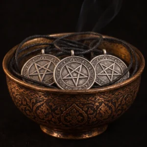 Dar Talisman — Satanic Symbolism Amulet — on a black background