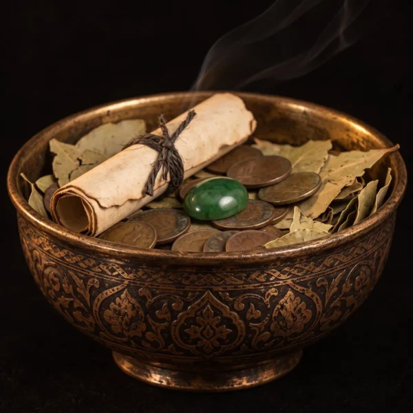 Dar Talisman — Prosperity Intention Ritual Enquiry — on a black background