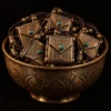 Dar Talisman — Prosperity Intention Amulet — on a black background