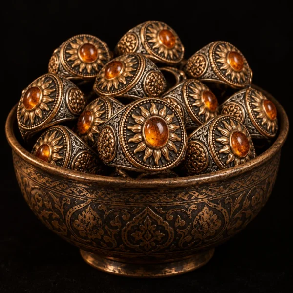 Dar Talisman — talisman ring — High Priest Sun Solar Ring — on a black background