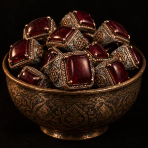 Dar Talisman — king solomon ring — King Solomon Jinn Love Intention Ring — on a black background
