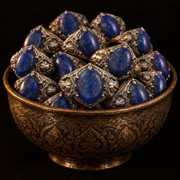 Dar Talisman — djinn ring — Jinn Prosperity Intention Ring — on a black background