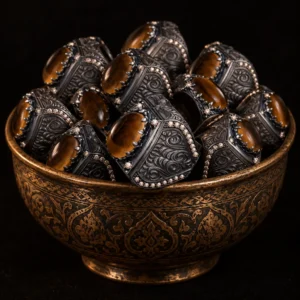 Dar Talisman — djinn ring — Jinn Love Intention Ring — on a black background